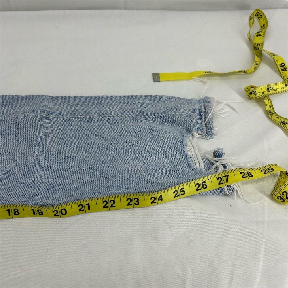 American Eagle Women's Mom Jeans Size 00 Blue Distressed Ripped Denim - Picture 8 of 8
